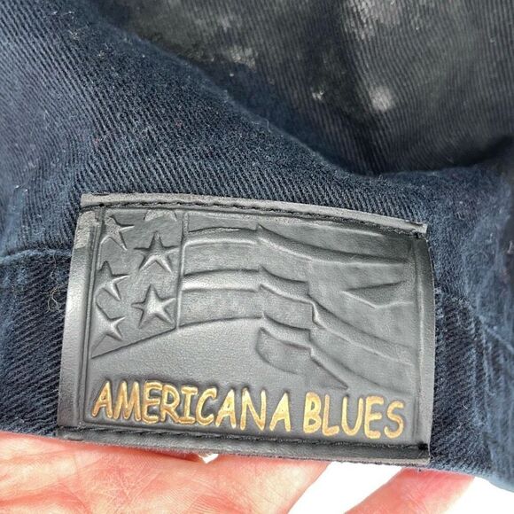 Americana Blues Womens Button Front Denim Jean‎ Trucker Jacket Black Size XL - Picture 5 of 7